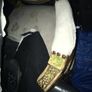 2 Antique Gold chairs with oval back Image 5