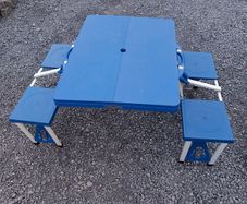 Foldable camping table and chairs