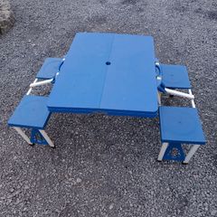 Foldable camping table and chairs