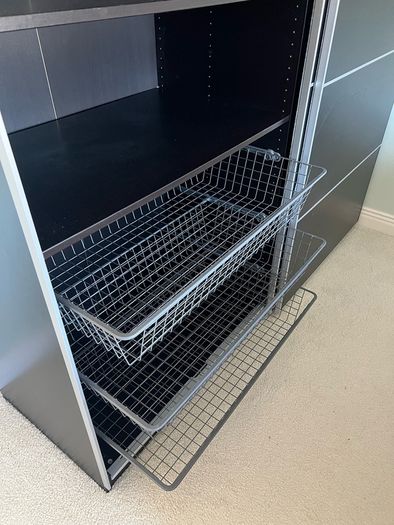 Large IKEA PAX Wardrobe - Black-Brown with Sliding Doors