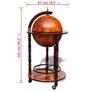 Globe Bar Wine Stand Eucalyptus Wood Blue Image 4