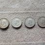 4 George VI shillings 1948-1951. Image 2
