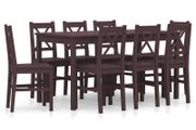 9 Piece Dining Set Pinewood Dark Brown