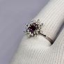 Purple Garnet, White Zircon Firework Ring in Rhodium Overlay Sterling Silver, 0.627 Ct. Image 10