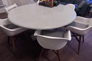 Large Round Oak Dining Table