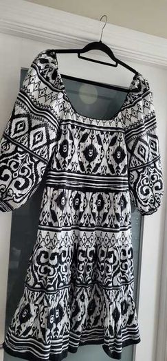 F&F Monochrome Aztec Summer Dress Sz 16UK