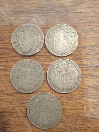 5X GeorV .500 halfcrowns.
