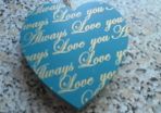 LoveYou Always Hand Painted Wooden Hearts for sale x 2