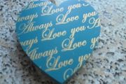 LoveYou Always Hand Painted Wooden Hearts for sale x 2