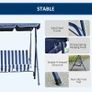 Steel 3-Seater Swing Chair w/ Adjustable Canopy Blue (FREE SHIPPING) Image 5