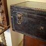 Victorian leather-covered trunk Image 5
