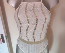 BNWT Naanaa white lace sequin bodysuit size UK10 EU38 Postage included