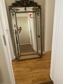 ornate silver mirror