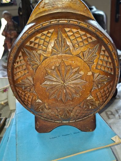 Beautiful Old Large Hand Carved Wooden Flask., Postage Available or Collection, Lots more Antiques and Collectables including Oil Lamps in my other ads,