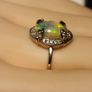 Ethiopian Welo Opal and Lab Grown Diamond Oval Cluster Ring. Image 9