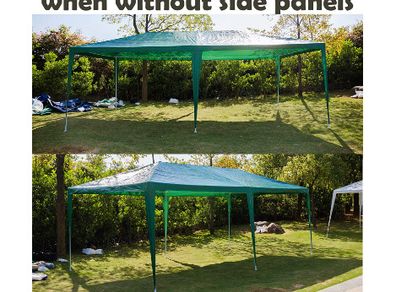 3x3m Green Gazebo Tent - 6 x Side Walls Included: 2 x Window Sides Marquee Waterproof Party Tent
