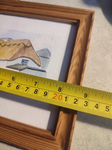 Framed Small Watercooler Little Cottage Signed Darigan.