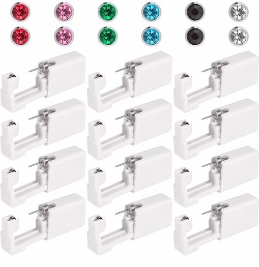 12 Pcs Ear Piercing Gun Kit, Painless Ear Piercing Gun Disposable Safety Asepsis Piercing Tool Kit