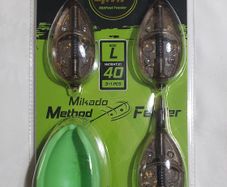 NEW - Size L - Set of (3x40g) Mikado Method Feeder "Douglas" Q.M.F. System + Mould - Carp Tench Bream Feeder Method Pellet Dumbells Hybrid Roach