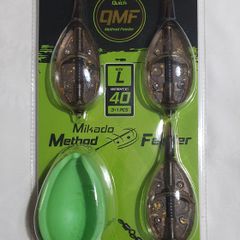 NEW - Size L - Set of (3x40g) Mikado Method Feeder "Douglas" Q.M.F. System + Mould - - Carp Tench Bream Feeder Method Pellet Dumbells Hybrid Roach