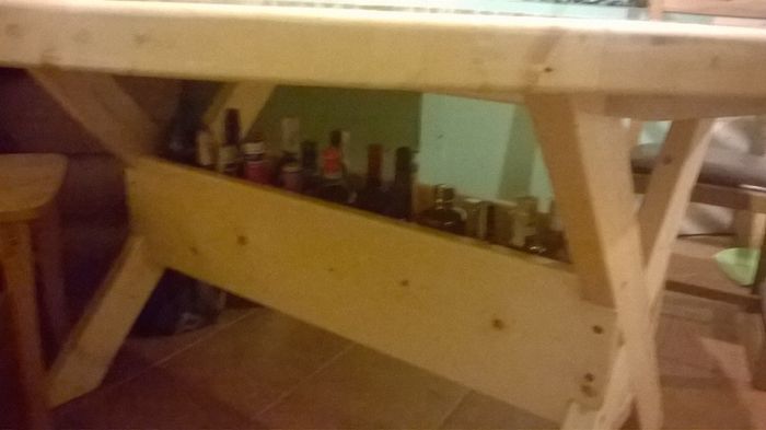 Pear shape corner table hand made home made