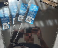 Tesco A4 Clipboard with Ruled Edges (cm and inches) and Hanging Hook