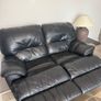 Black Leather Recliner Couch 3 Seater & 2 Seater Image 7