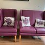 2 seater leather suite with armchair Image 3