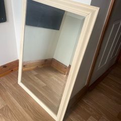 Large cream framed mirror
