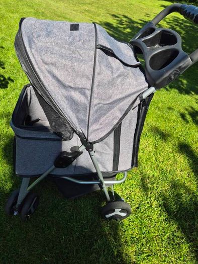 Trixie Grey Dog Buggy Stroller (Quick-Fold, Max 11kg)