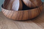 Mid Century modern Italian designed Robex set of 4 faux teak bowls