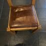 Reduced to sell  4 solid kitchen chairs with brown leather seats Image 3