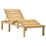 Garden Sun Lounger with Table Impregnated Pinewood Image 3