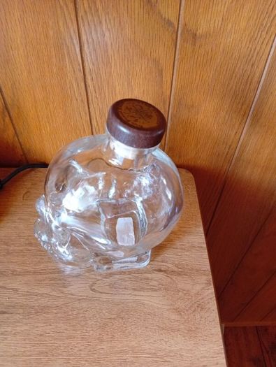 skull glass bottle
