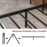 Double Bed Frame with Wood Headboard Image 5