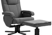 Rocking recliner with footstool, Gray