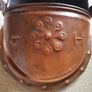 Arts and Crafts era embossed copper helmet coal scuttle with dish Image 2