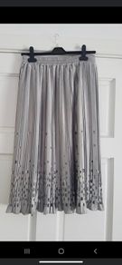 Metallic midi skirt