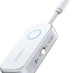 Bluetooth 6.0 Transmitter Receiver, Dual Connection, 18H Long Playtime, Mic for Calls, 2-in-1 Wireless Aux Bluetooth Adapter for TV, Airplane, Headphone, Airpods, Speaker, Car