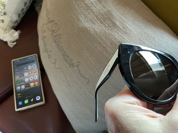 Prada Black And Cream Sunglasses
