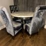 Marble kitchen table with 3 swade chairs Image 2