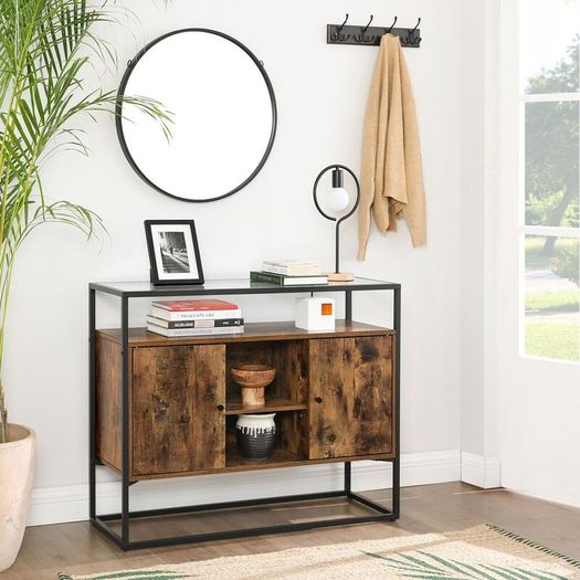 Rustic cabinet with glass surface FREE DELIVERY