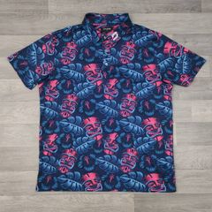 Druids Golf Floral Patterned Polo Short Mens XL