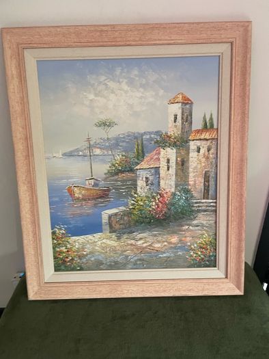 Beautiful Framed Oil Italian Scence