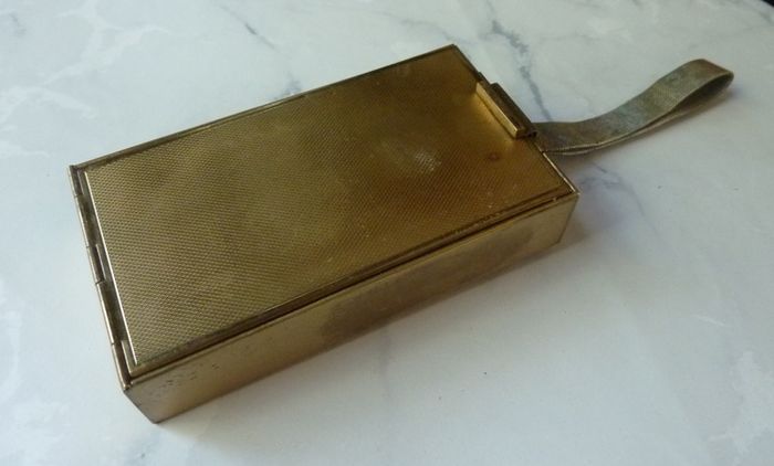 Vintage Art Deco Park Lane (L.S. Mayer) Gold-Tone Vanity Purse/Cigarette Case. Mesh Wristlet.