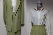 Jacques Vert Designer 3 Piece Outfit, part wool Jacket, Skirt and Blouse set