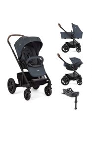 Joie Chrome DLX Trio 3-in-1 Travel System Bundle with i-Snug 2 Car Seat and ISOFix Base Moonlight