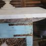 19th century painted pine table with marble top Image 2