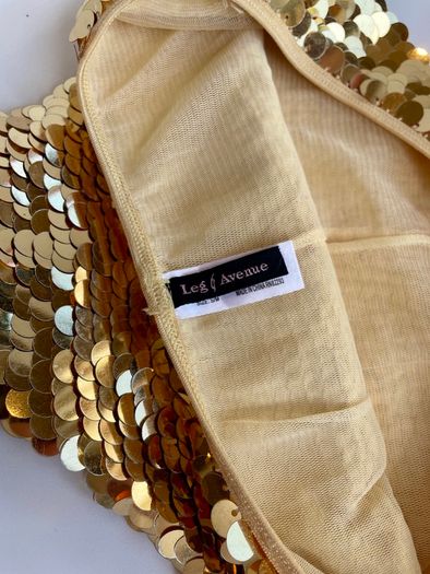 Vintage Leg Avenue Gold Sequin Hotpants Size S