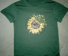 Sunflower T-shirt for Her Green S sunflowers In a World Where You Can Be Anyone Be Kind